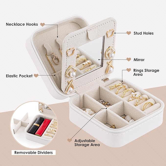 Birthday Gifts for Women, Initial Jewelry Box and Case for Travel, Girlfriend - Image 2