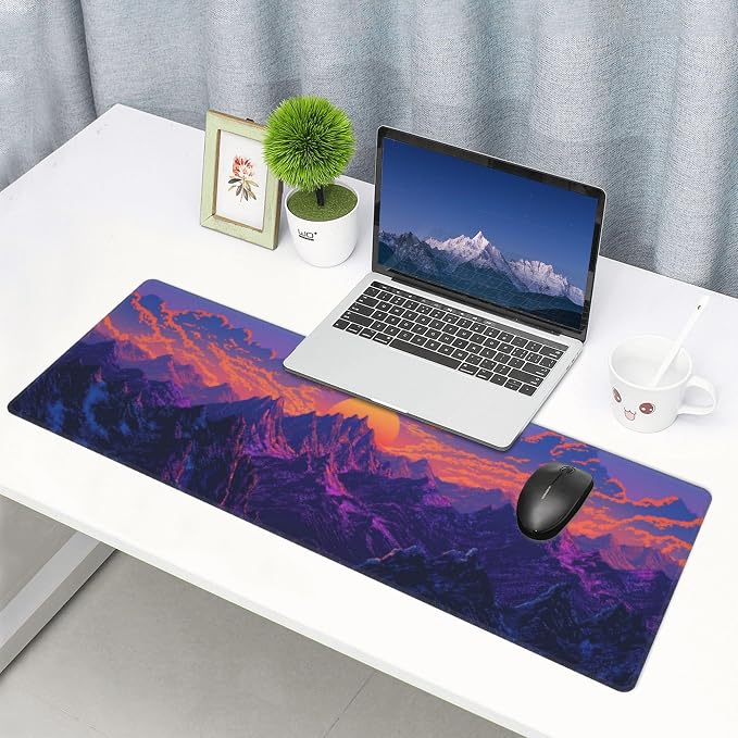 Purple Mountains Sunset Large Mouse Pad, Gaming Desk Mat, XL Keyboard Desk Pad - Image 9