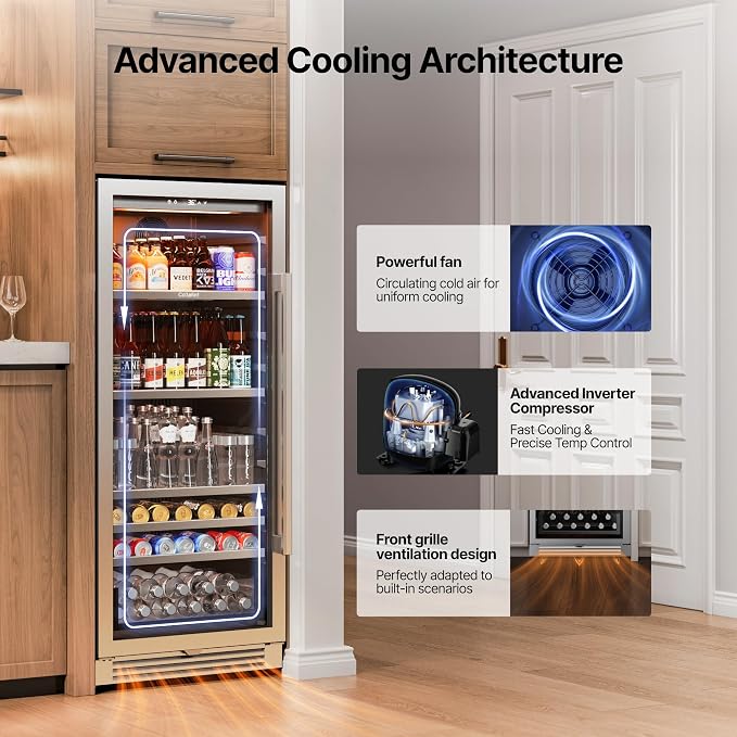 Ca'Lefort Beverage-Refrigerator 24 Inch, Tall Beverage Fridge Cellars Large Bar - Image 7