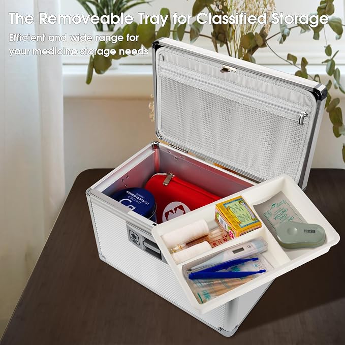 Medicine Lock Box with Key, Alluminum Alloy Box - Image 3