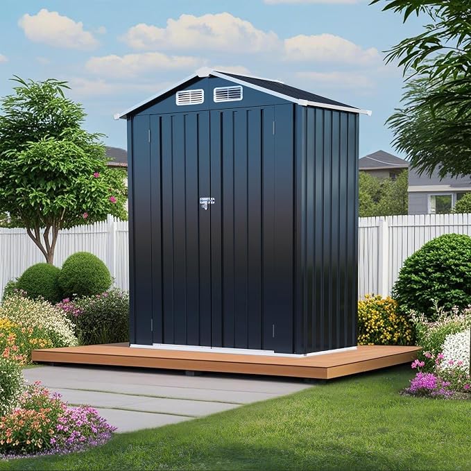 Metal Storage Shed, 5X3 FT Lockable Outdoor Tool Shed - Image 2