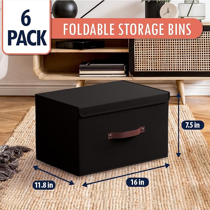 Ornavo Home 6 Pack Collapsible Storage Bins - Image 6