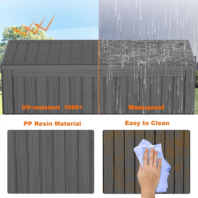 150 Gallon Deck Box, Resin Outdoor Storage Box - Image 5