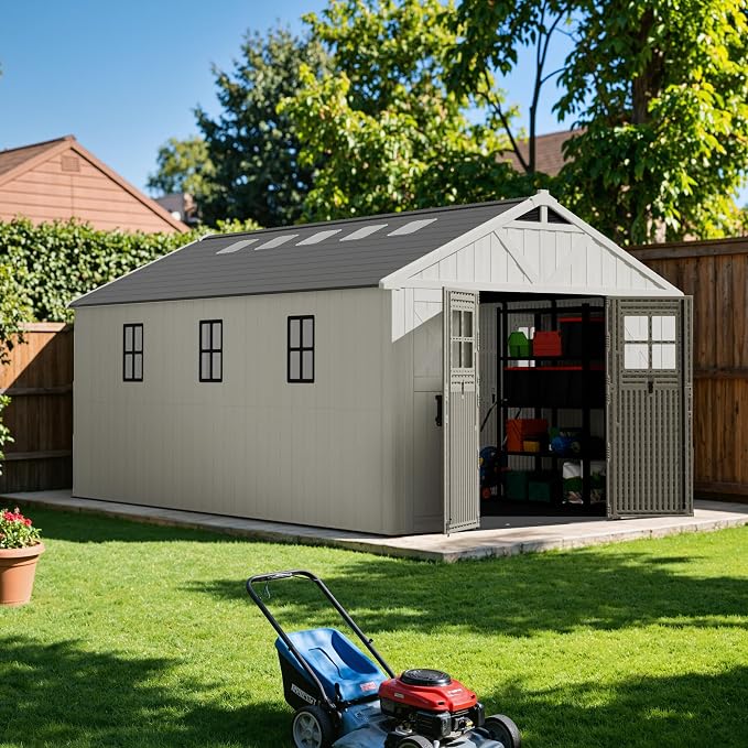 Devoko 10x16 FT Resin Outdoor Storage Shed - Image 8