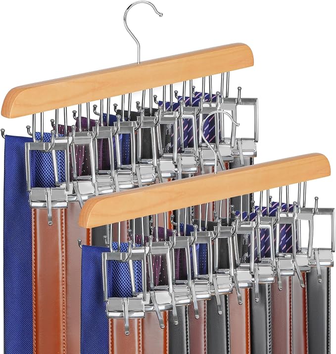 TOPIA HANGER 40 Hooks Belt Tie Hanger Space Saving by TOPIAHANGER