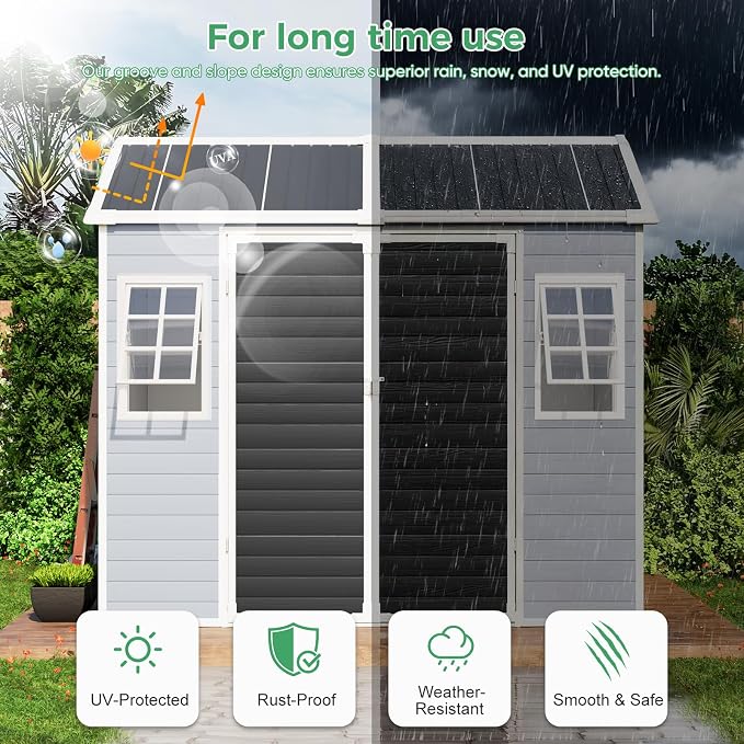 6x8 FT Plastic Storage Sheds Outdoor - Image 4