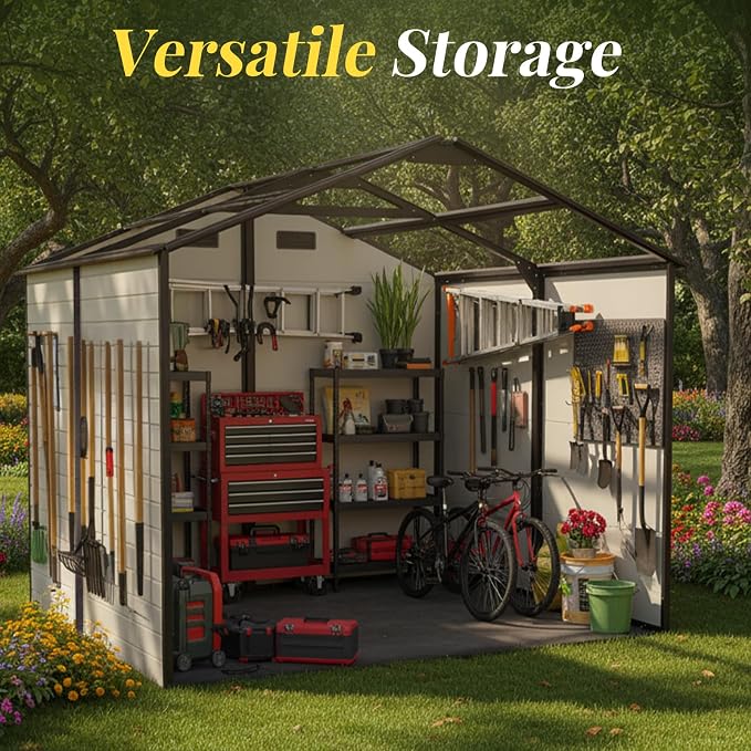 8x8ft Resin Outdoor Storage Shed - Image 8