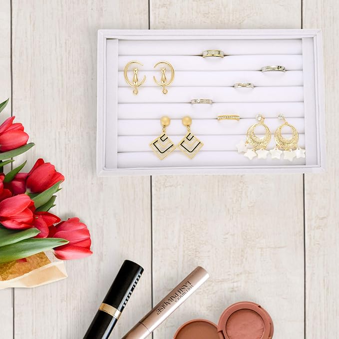 Valyria Velvet 7 Slots Ring Earrings Trays Showcase Display Jewelry Organizer - Image 5