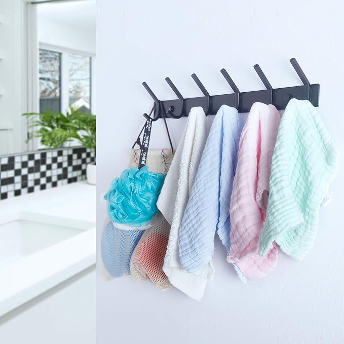 WEBI Coat Rack Wall Mounted, 5 Coat Hooks - Image 3