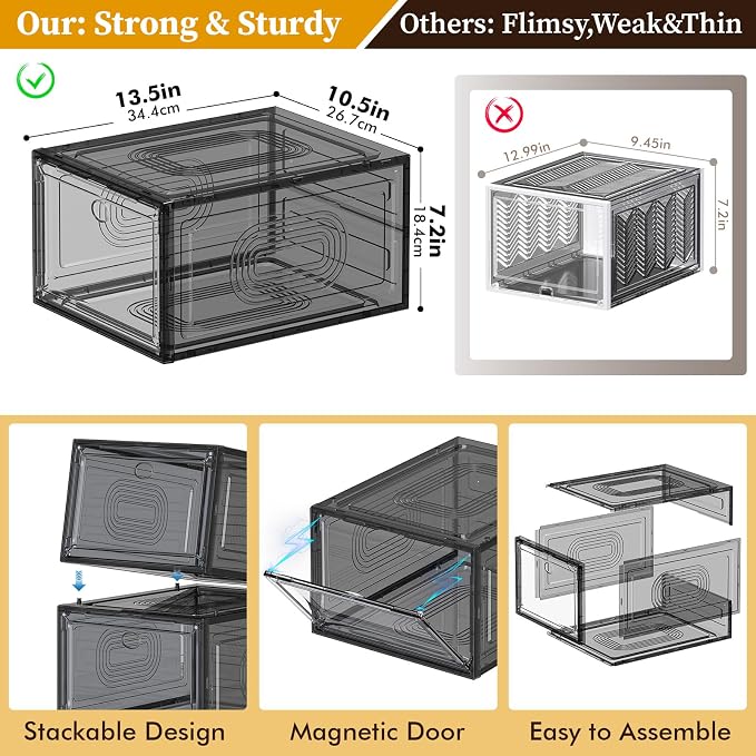 10 Pack Shoe Organizer, Stackable Shoe Box - Image 4
