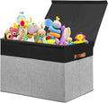 Large Toy Storage Box with Lid, Sturdy Toys Storage Chest Bin Organizer Basket by Gowee