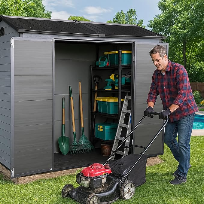 8x4ft Resin Outdoor Storage Shed - Image 3