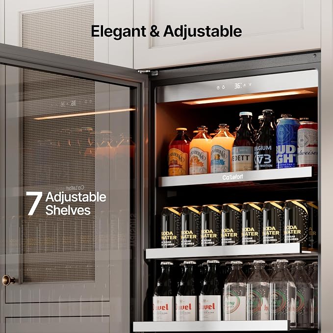Ca'Lefort Beverage-Refrigerator 24 Inch, Tall Beverage Fridge Cellars Large Bar - Image 4
