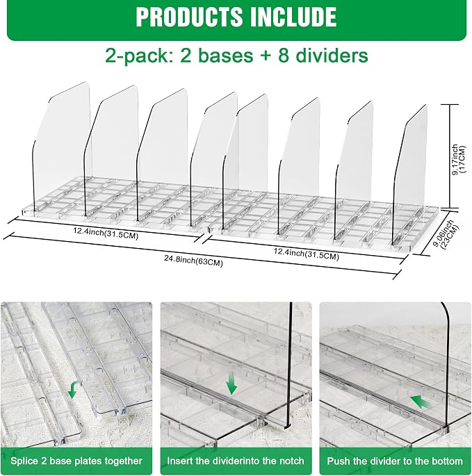 Bag & Purse Organizer for Closet, 2 Sets Adjustable Clear Handbag Storage Shelf - Image 3