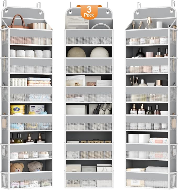 Yecaye 3 Pack Over The Door Organizer, 6-Tier Closet Door Hanging Organizer by Yecaye