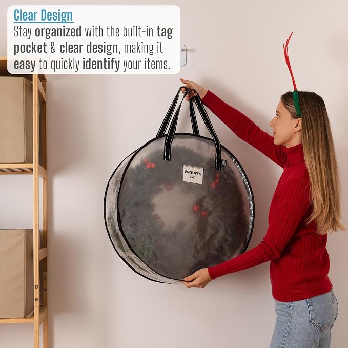 VENO 4 Pack Christmas Wreath Storage Container - Image 3