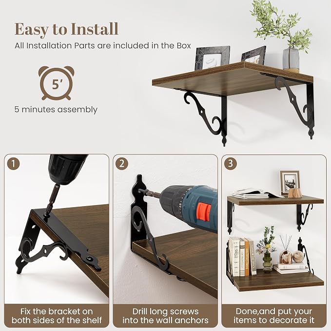 Floating Shelves for Wall, 12 Inch Deep Floating Shelf - Image 7