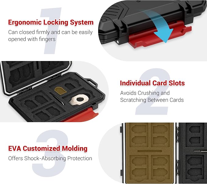 IP67 Waterproof Memory Card Case, Anti-Shock Memory Card Holder - Image 3