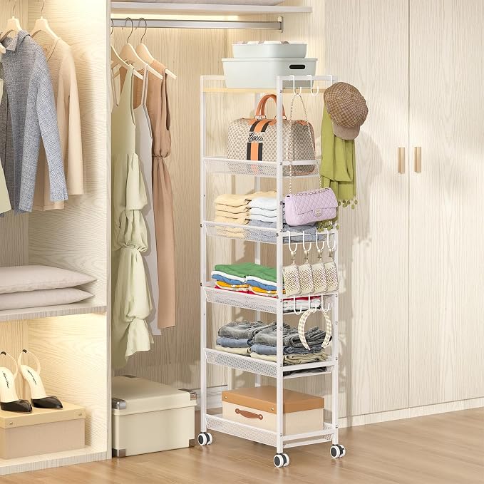 6 Tier Tall Purse Organizer for Closet, Large Capacity Bag Organizer by ThreeHio