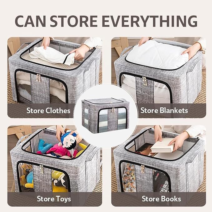 Clothes Organizer | with Clear Window Bag | Large Clothes Storage Bins with Lids - Image 4