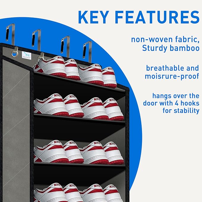 [Improve Over The Door Shoe Organizer, Extra Large 10 Tiers, Over Door Shoe - Image 8