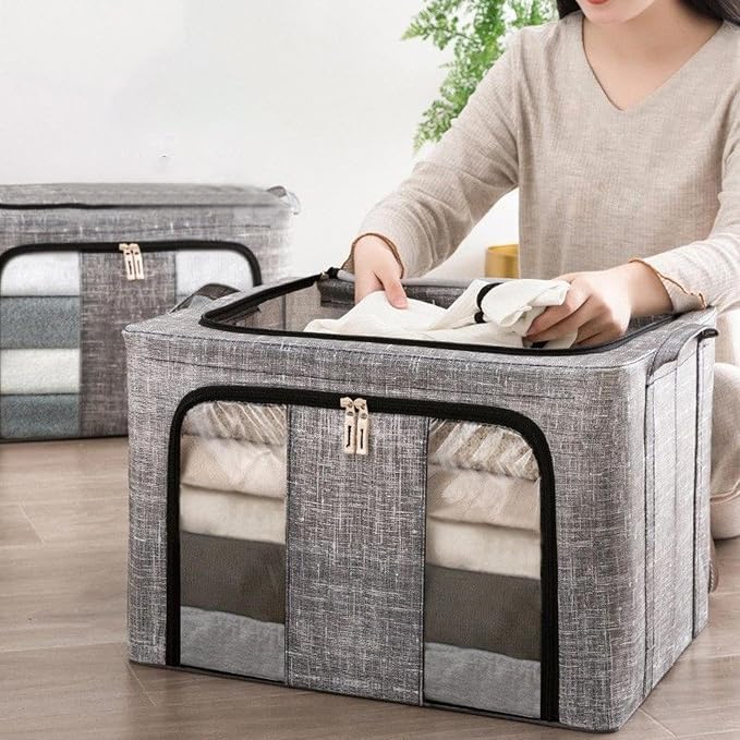 Clothes Organizer, Space-Saving Design, 50×40×33cm, 66L Waterproof Stackable Bag - Image 2