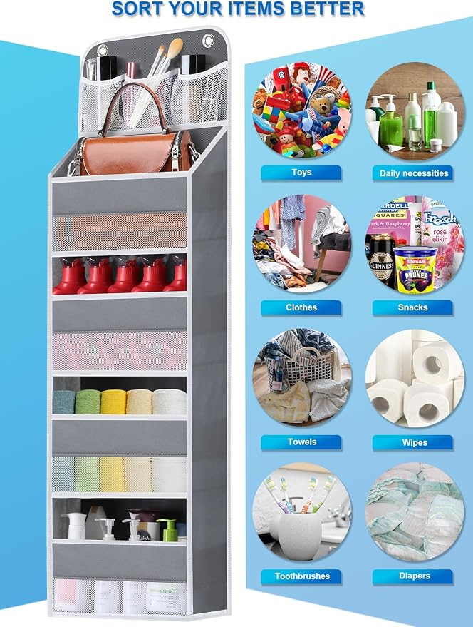 2 Pack Over The Door Organizer, Hanging Storage Organization - Image 3