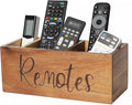Remote Control Holder Caddy, Acacia Wood TV Remote Holder, Remote Organizer by LBEMEY