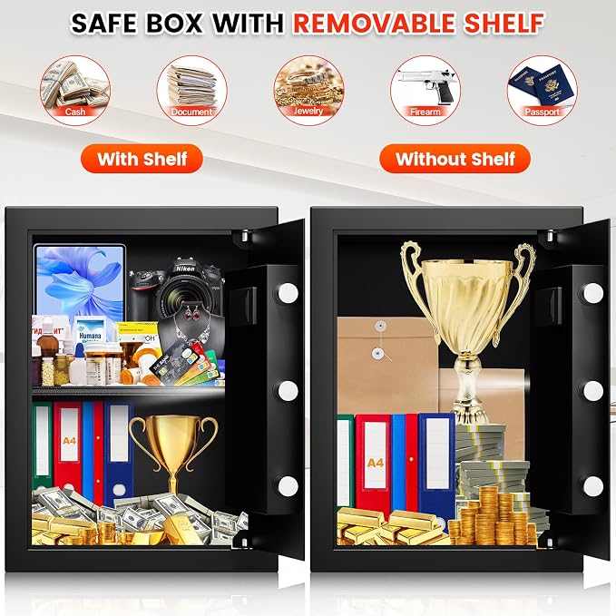 1.3 Cuft Biometric Safe Box, Fire Proof Safe - Image 5