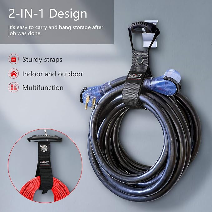 4 Pack Portable Extension Cord Holder and Organizers, - Image 2