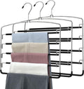 Pants Hangers 3 Pieces, 5 Tier Closet Organizers and Storage Clothes Hanger by FEASTEERY