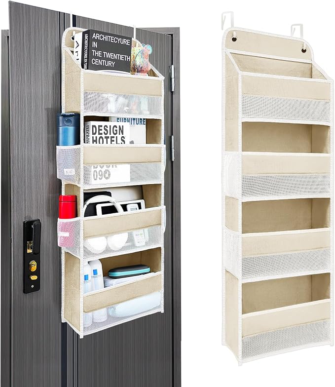Over The Door Organizer with 4 Side Mesh Pockets, 4 Shelf Capacity Hanging by Unknown