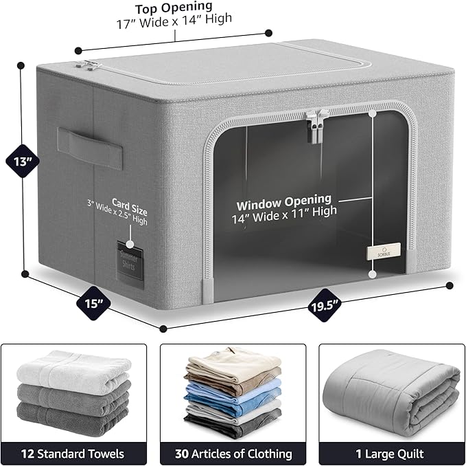 Sorbus Storage Bins with Metal Frame - Image 3