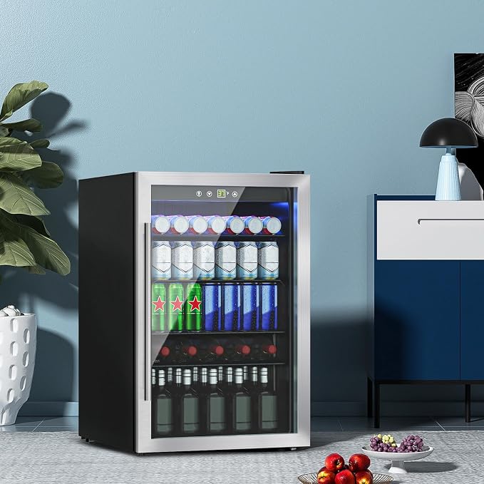 4.5 Cu.ft Beverage Refrigerator Cooler, 145 Can Mini Fridge - Image 2