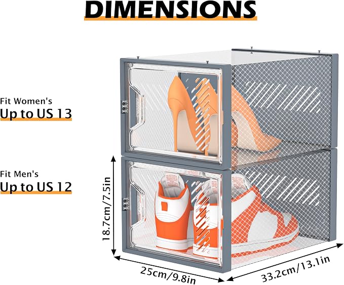 Shoe Storage, 12 Pack X-Large Shoe Organizer - Image 3