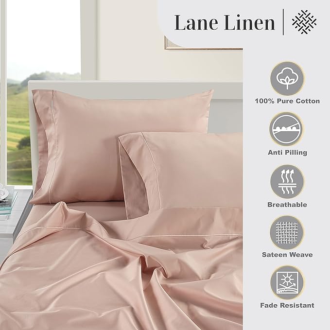LANE LINEN Pillows Queen Size Set of 2 Soft 100% Egyptian Cotton Cool & Smooth - Image 5