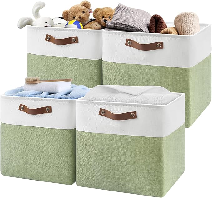 13 Inch Cube Storage Bins, Foldable Storage Basket by Patvingot
