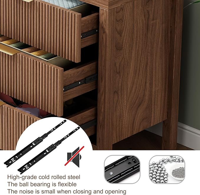 3 Drawer Dresser for Bedroom, Modern Wooden Chest - Image 5