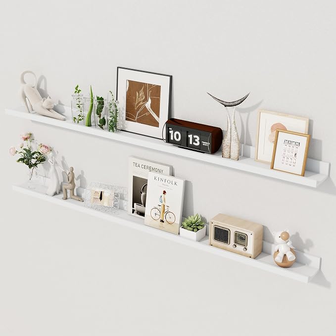 Axeman 48 Inch White Floating Shelves by Axeman