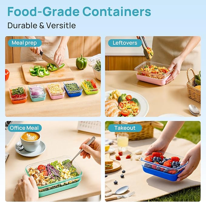 Vtopmart 5 Pack 28oz Glass Food Storage Containers Set - Image 3
