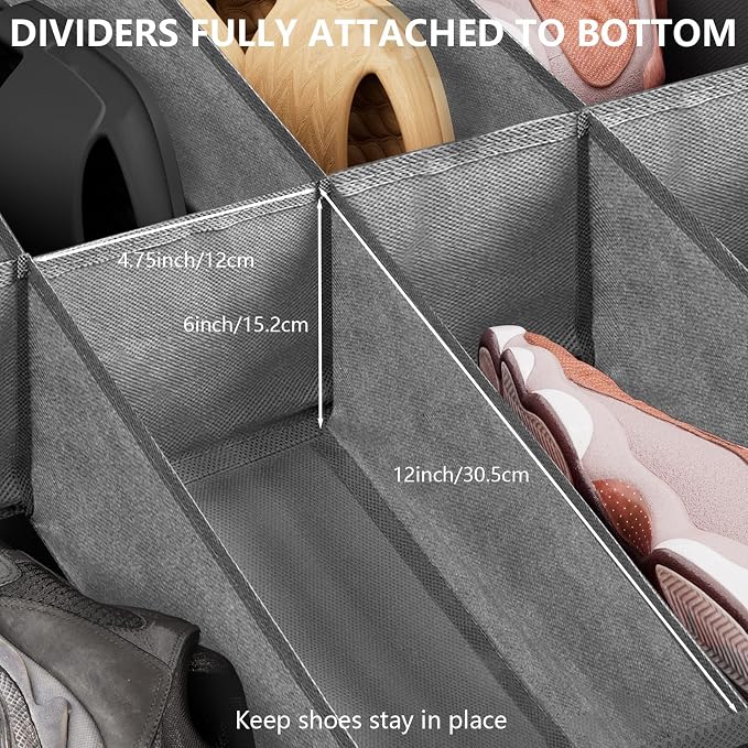homyfort Under Bed Shoe Storage Organizer Fits 16 Pairs Shoes and 4 Pairs Boots - Image 6