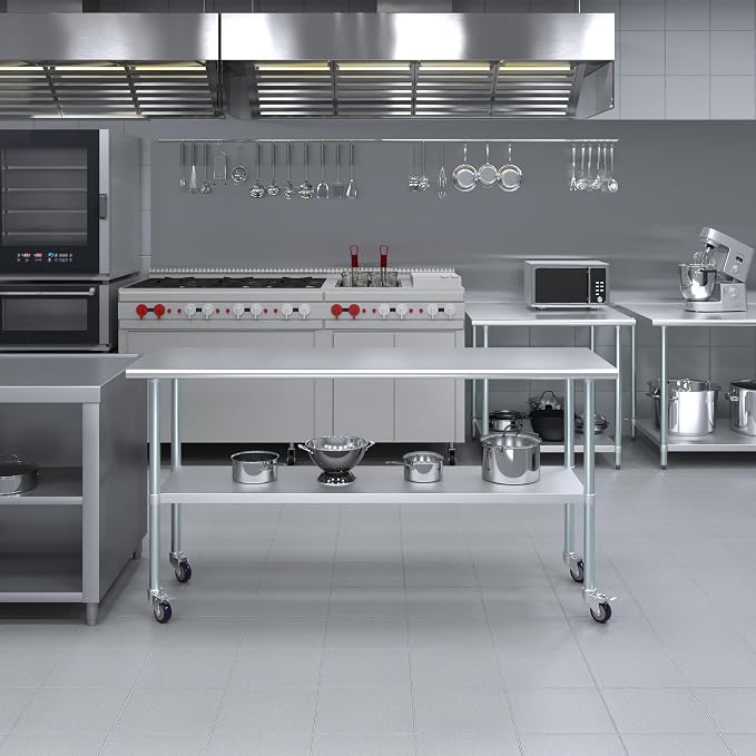 AmGood 24" x 72" Stainless Steel Work Table - Image 5