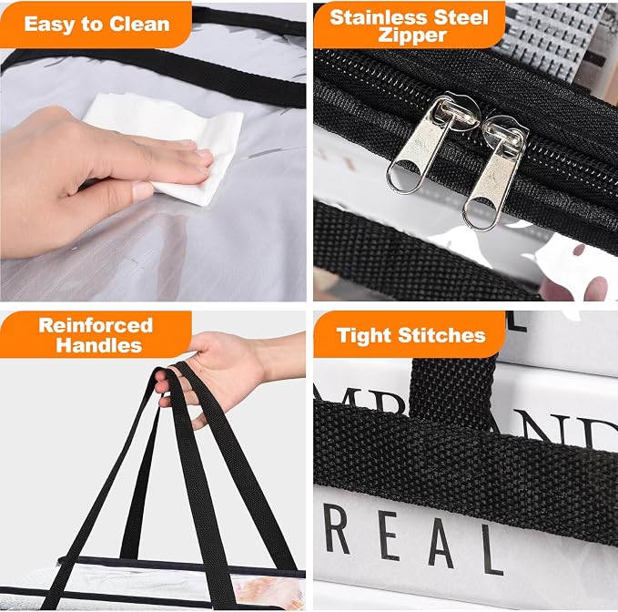 4 Pack Clear Clothes Storage Bags, Vinyl Blanket Storage Bag - Image 7