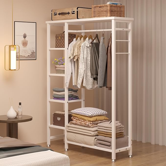 VECELO Open Garment Clothing Rack, Free-Standing Heavy Duty Storage Closet - Image 7