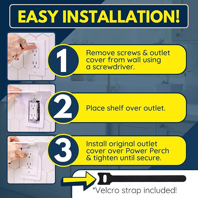 BeraTek Power Perch Wall Outlet Shelf - Image 6