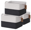 COMFY-HOMI 3PACK Cotton Rope Square Basket by COMFY-HOMI