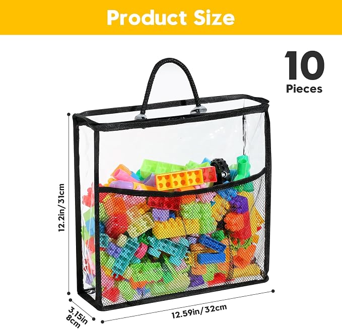 10 PCS Clear Zippered Toy Storage Bags - Image 3