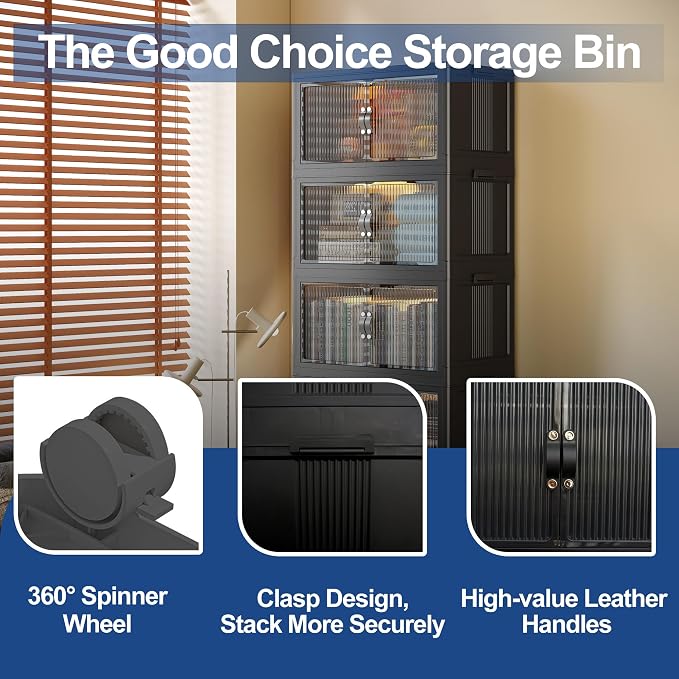 SAILUN 109Gal/434Qt Stackable Storage Bins Folding Collapsible Storage Bins - Image 6