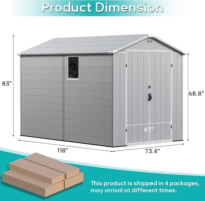 Greesum 6×10FT Plastic Outdoor Storage Shed - Image 4