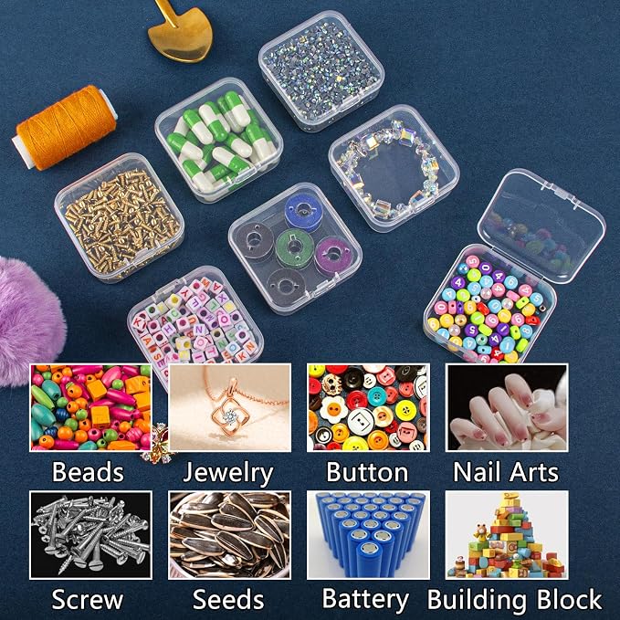 VTG Bead Organizer Box, 3-Tier Bead Storage Containers Portable Organizer and - Image 6